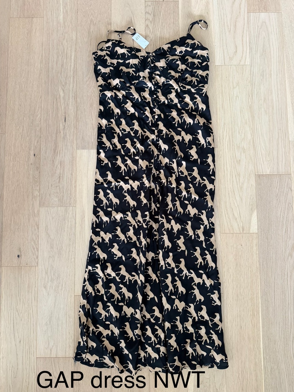 GAP Black and Tan Horse-Print Maxi Dress